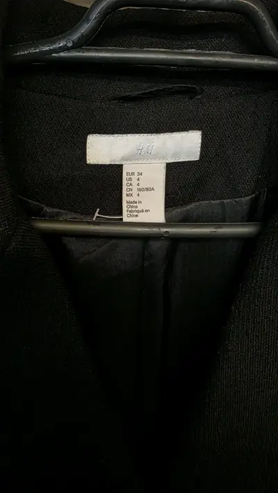 Abrigo negro elegante para mujer H&M - miniatura 2