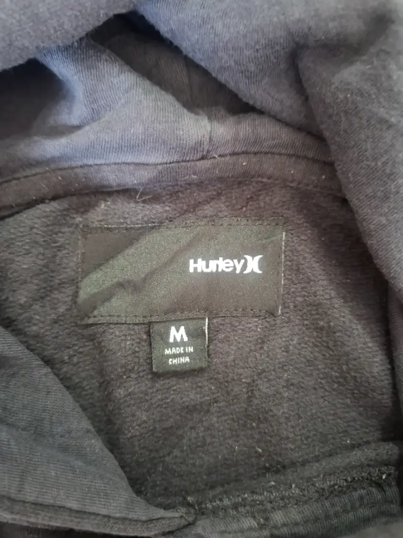 Polerón con capucha Hurley negro talla M - 3