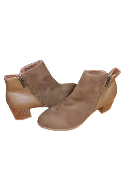 Botines Alaniz de gamuza color beige con tacón - 2