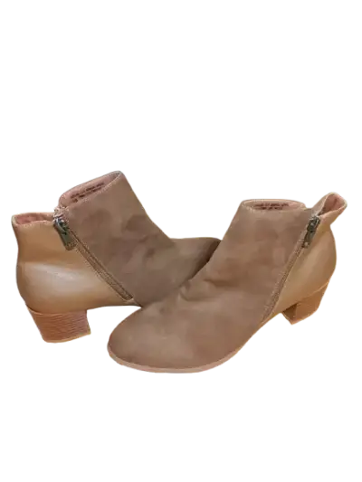 Botines Alaniz de gamuza color beige con tacón - miniatura 2
