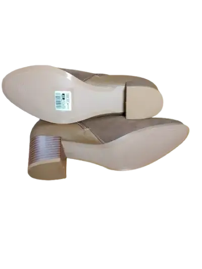 Botines Alaniz de gamuza color beige con tacón - miniatura 3