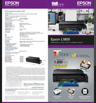 Impresora Epson L1800 Ecotank a Color - miniatura 2