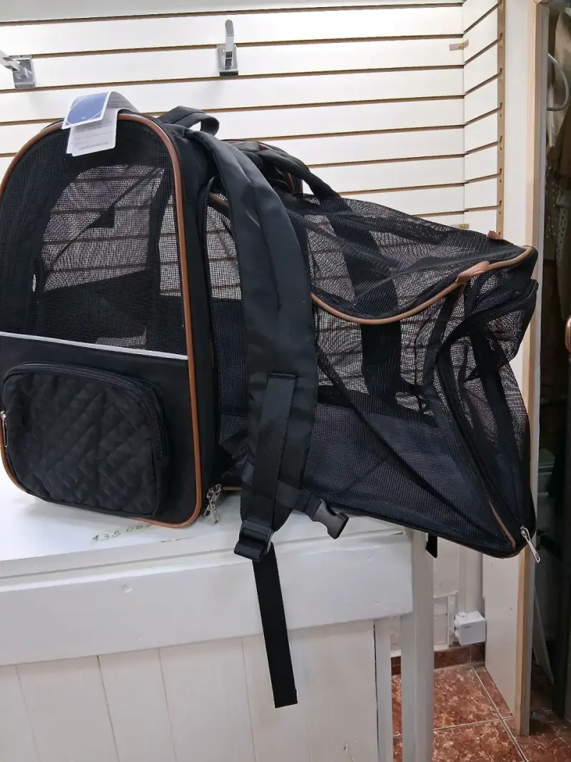 Mochila transportadora para mascotas Leke negra - 2