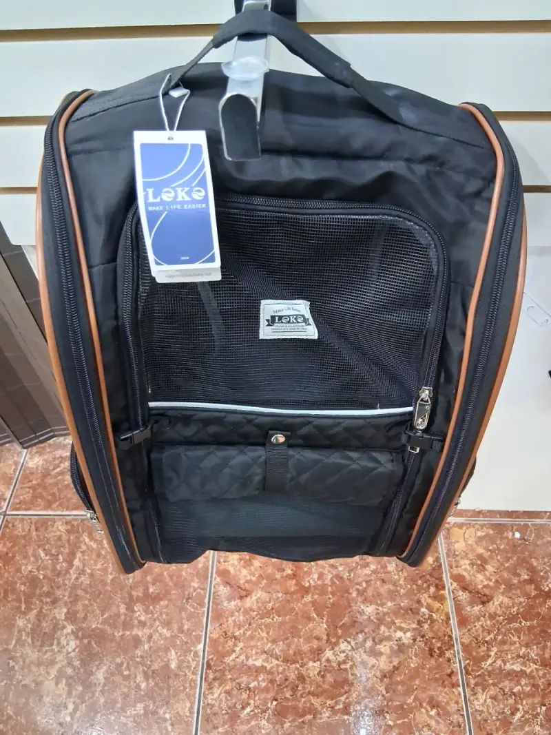 Mochila transportadora para mascotas Leke negra - 4