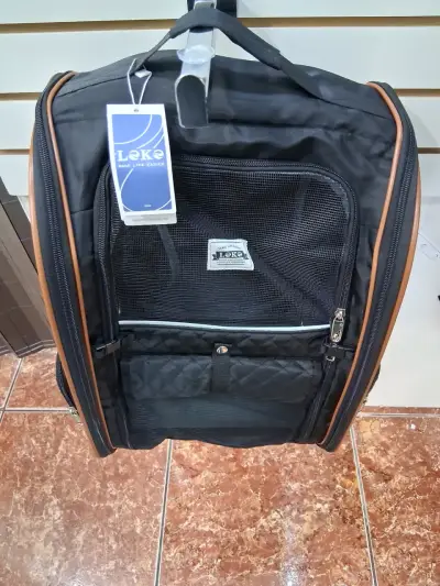 Mochila transportadora para mascotas Leke negra - miniatura 4
