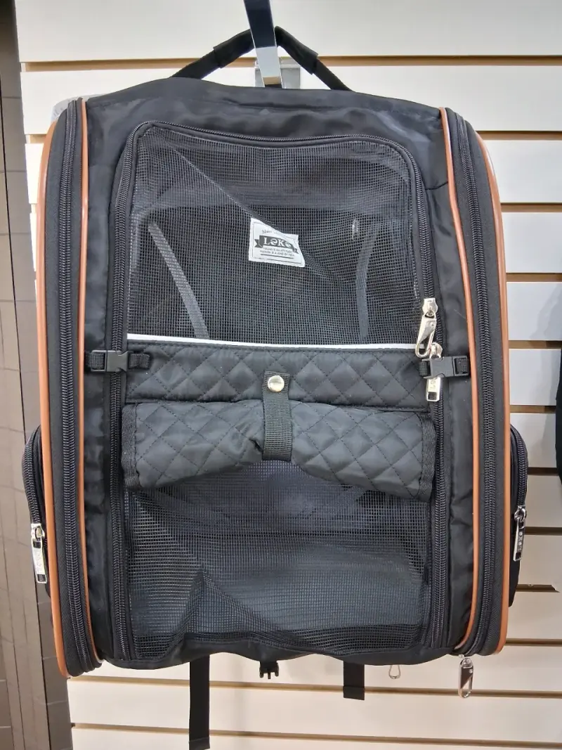 Mochila transportadora para mascotas Leke negra - 1