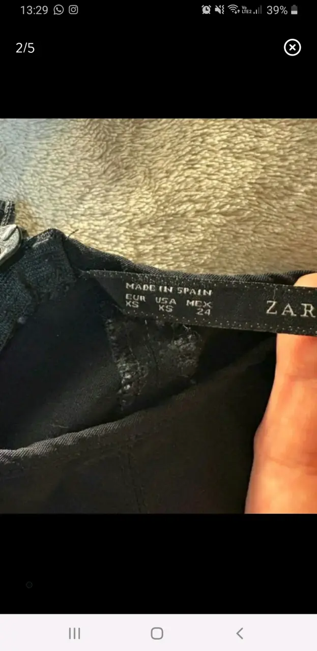 Vestido negro elegante con encaje Zara - 2