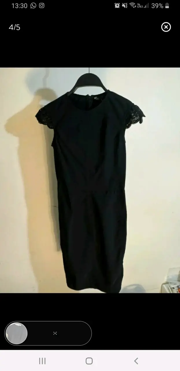 Vestido negro elegante con encaje Zara - 4