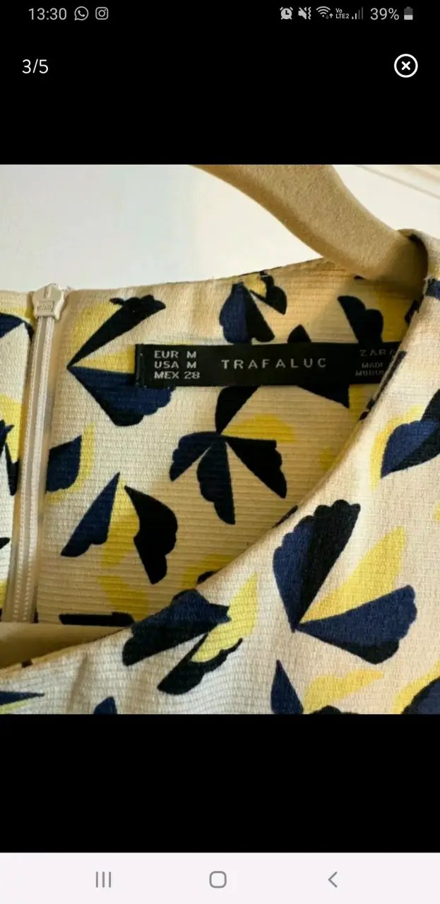 Vestido estampado floral Zara Trafaluc - 3