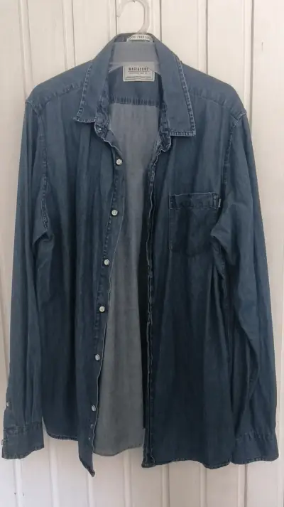 Camisa de mezclilla azul Maui & Sons - miniatura 1
