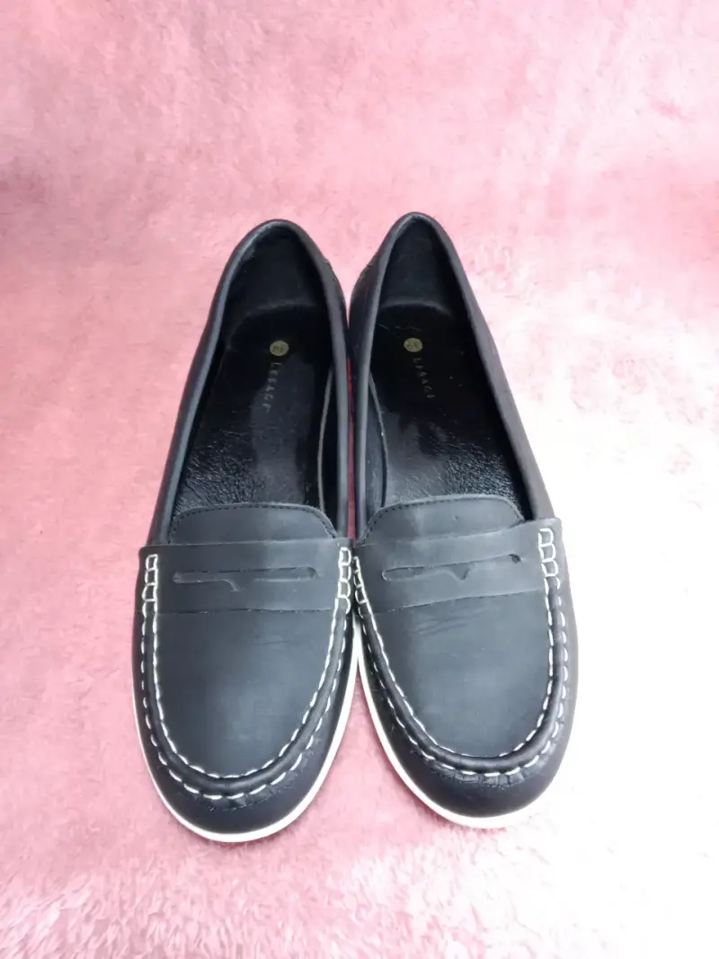 Mocasines negros de cuero Lesage Mujer