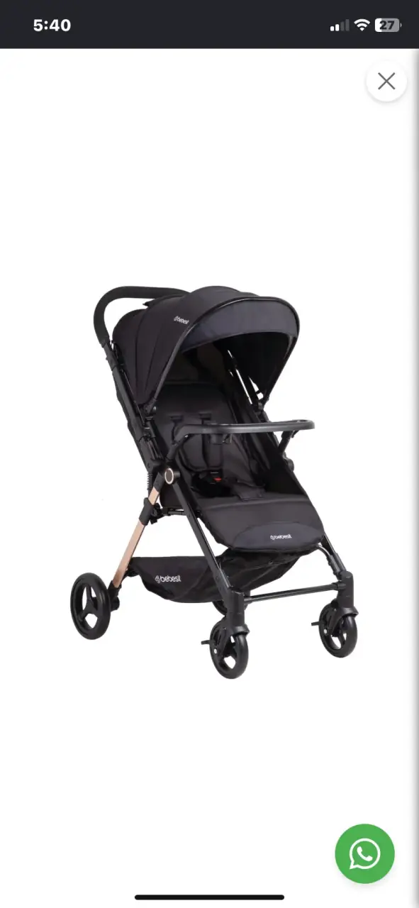Coche de bebé Bebesit negro plegable