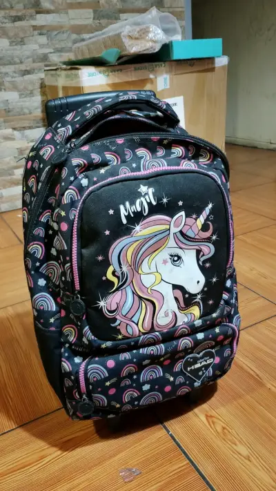 Mochila escolar con ruedas unicornio - miniatura 1