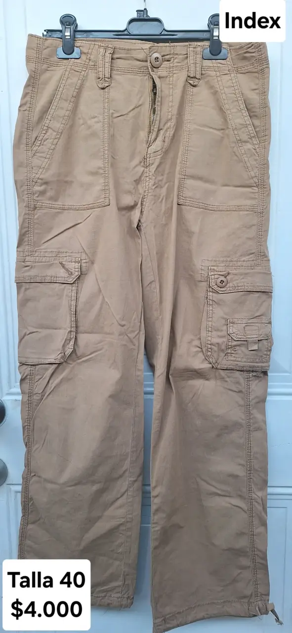 Pantalones cargo beige talla 40 Index
