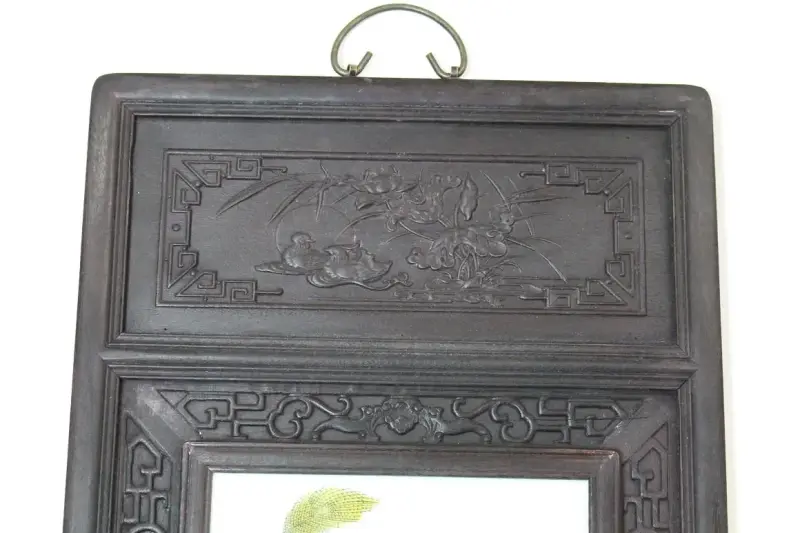 Cuadro decorativo oriental con marco tallado,UNICO - 5