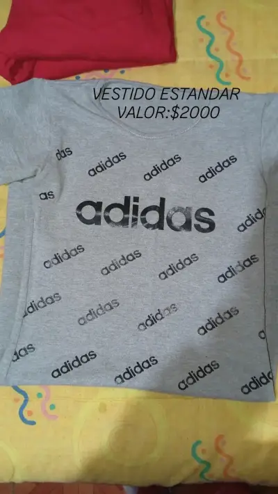Vestido gris Adidas estampado - miniatura 1