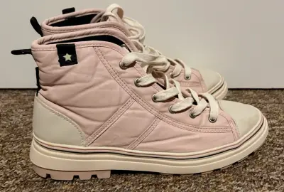 Botines rosados de mujer con cordones - miniatura 1