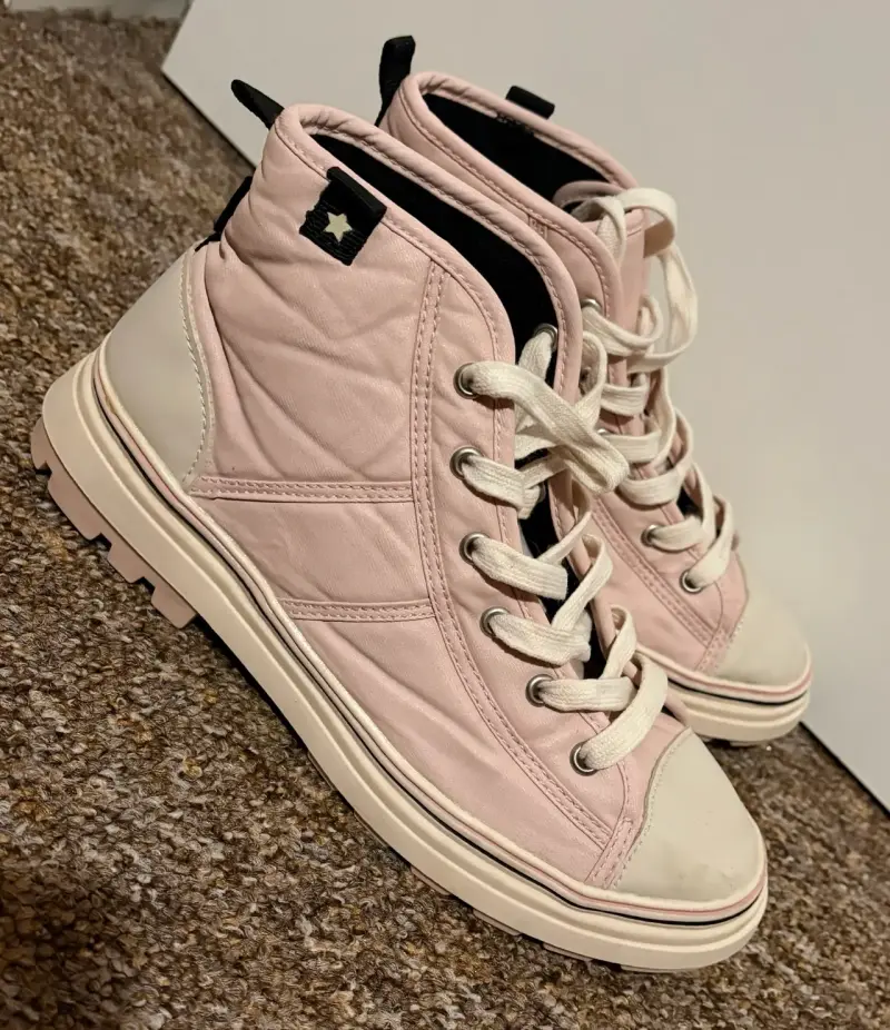 Botines rosados de mujer con cordones - 2