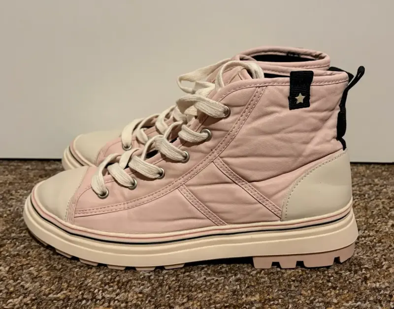 Botines rosados de mujer con cordones - 3