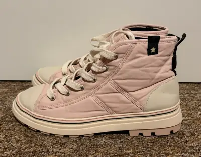 Botines rosados de mujer con cordones - miniatura 3