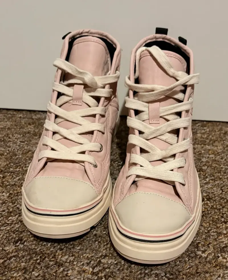 Botines rosados de mujer con cordones - 5