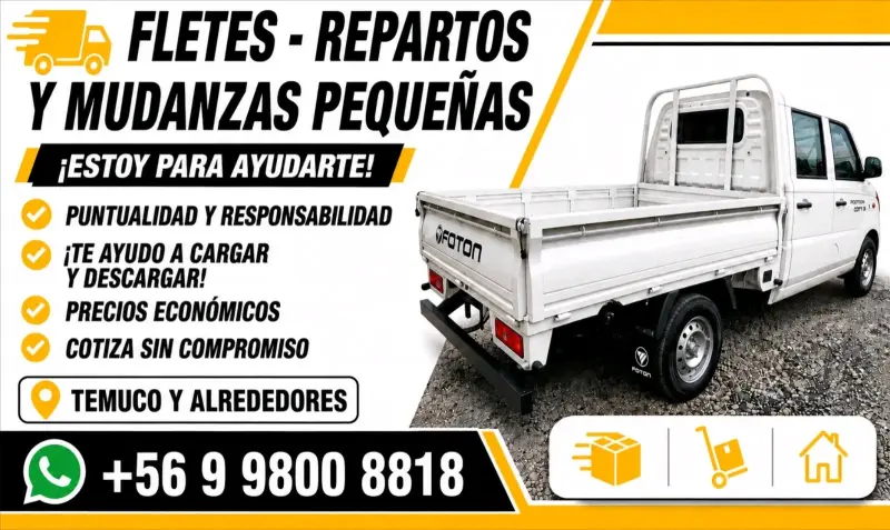 Servicio de fletes y mudanzas pequeñas en Temuco - 2