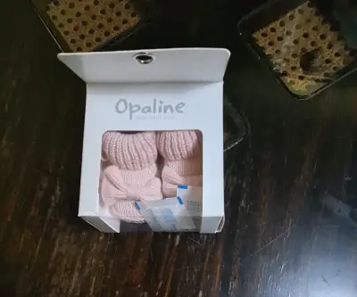 Botines de bebé rosados Opaline - miniatura 1
