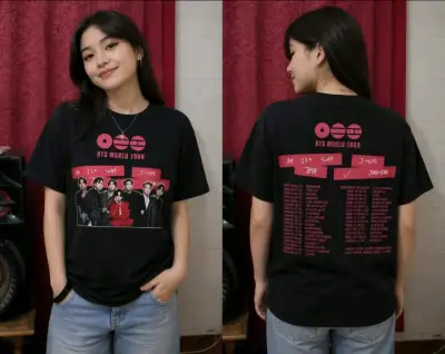 Polera Negra BTS World Tour Unisex - miniatura 3