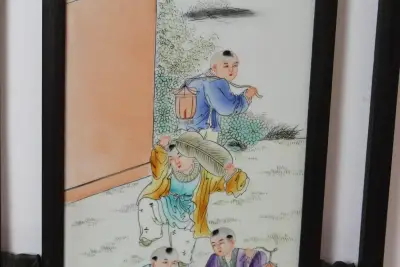 Cuadro decorativo oriental con marco de madera - miniatura 3