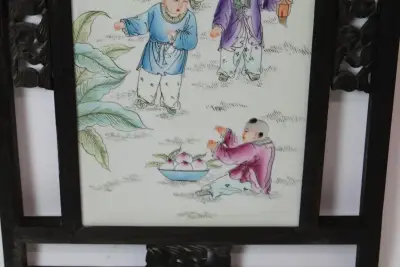 Cuadro decorativo oriental con marco de madera - miniatura 5