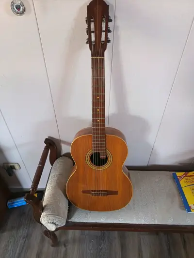 Guitarra clásica de madera con funda - miniatura 1