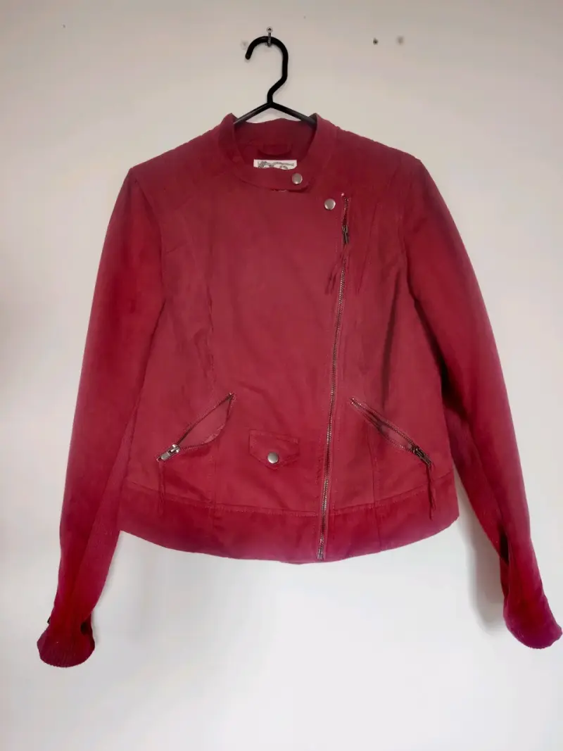 Chaqueta de gamuza roja para mujer - 1