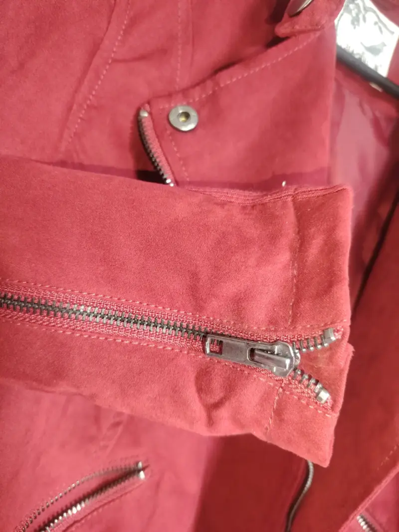 Chaqueta de gamuza roja para mujer - 4