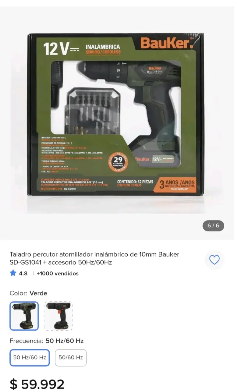 Taladro Inalámbrico Bauker 12V con Accesorios - 3