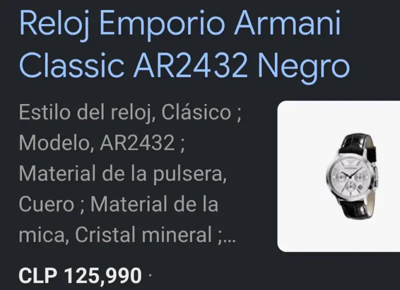 Reloj Emporio Armani Classic AR2432 Negro de Cuero - 1