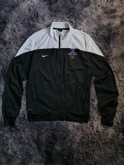 Poleron deportiva Nike Dri-FIT negra y blanca - miniatura 1