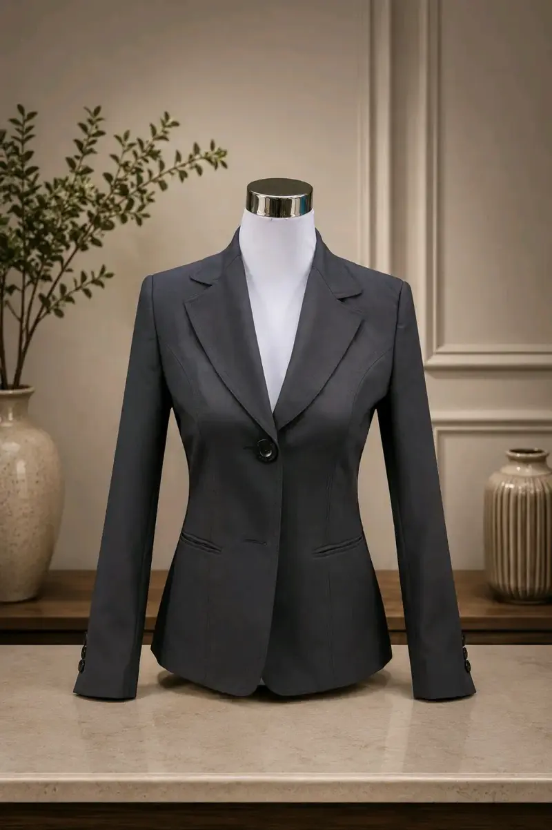 Blazer gris oscuro elegante para mujer - 1