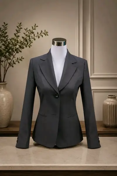 Blazer gris oscuro elegante para mujer - miniatura 1