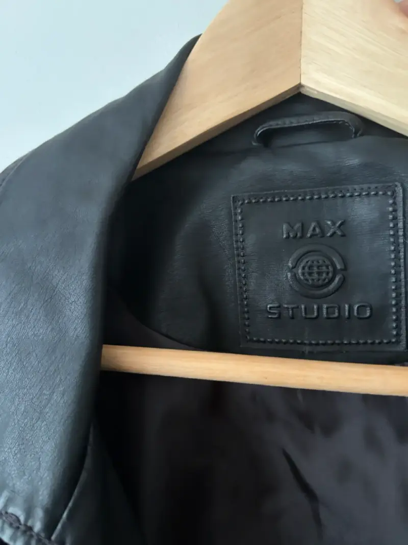Chaqueta de cuero negra Max Studio - 2