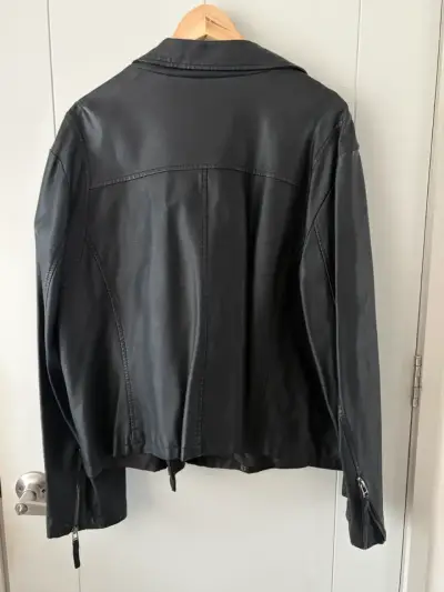 Chaqueta de cuero negra Max Studio - miniatura 3