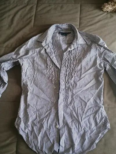 Camisa a rayas azul y blanca Ralph Lauren para hombre - miniatura 1