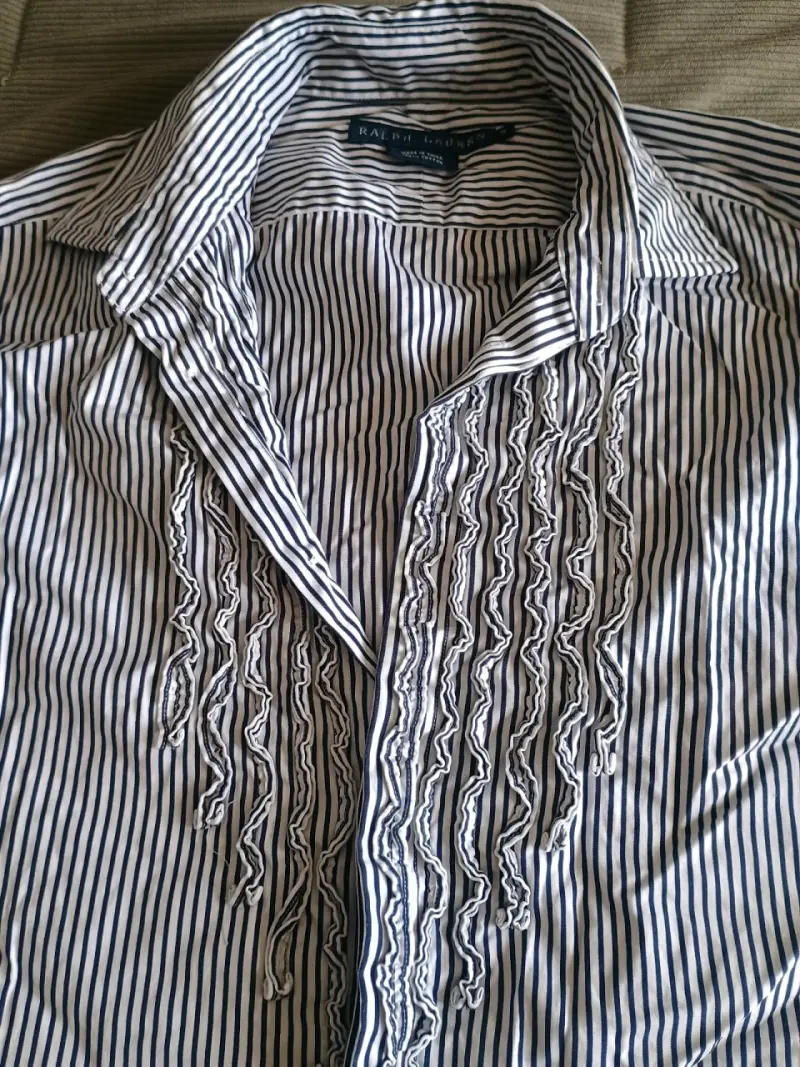 Camisa a rayas azul y blanca Ralph Lauren para hombre - 2