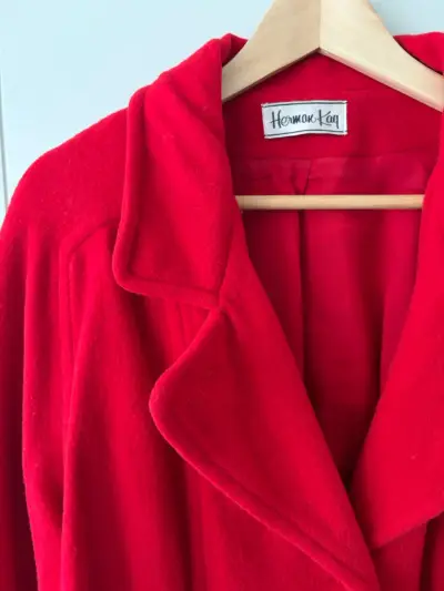 Abrigo rojo 70% lana - miniatura 2