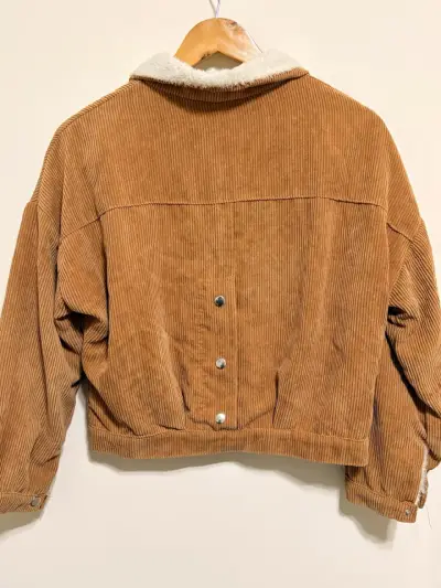 Chaqueta de pana marrón con forro de borrego - miniatura 3