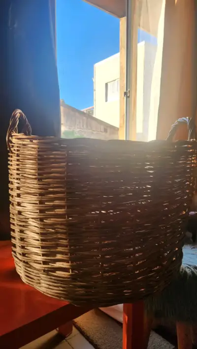 Canasto de mimbre grande para almacenamiento - miniatura 1