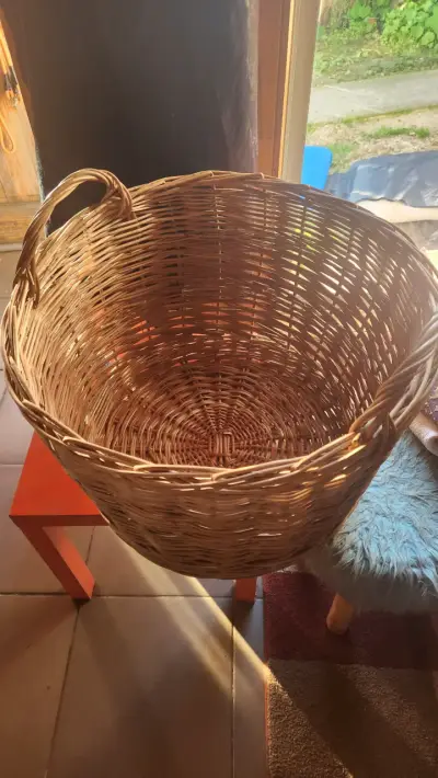 Canasto de mimbre grande para almacenamiento - miniatura 2
