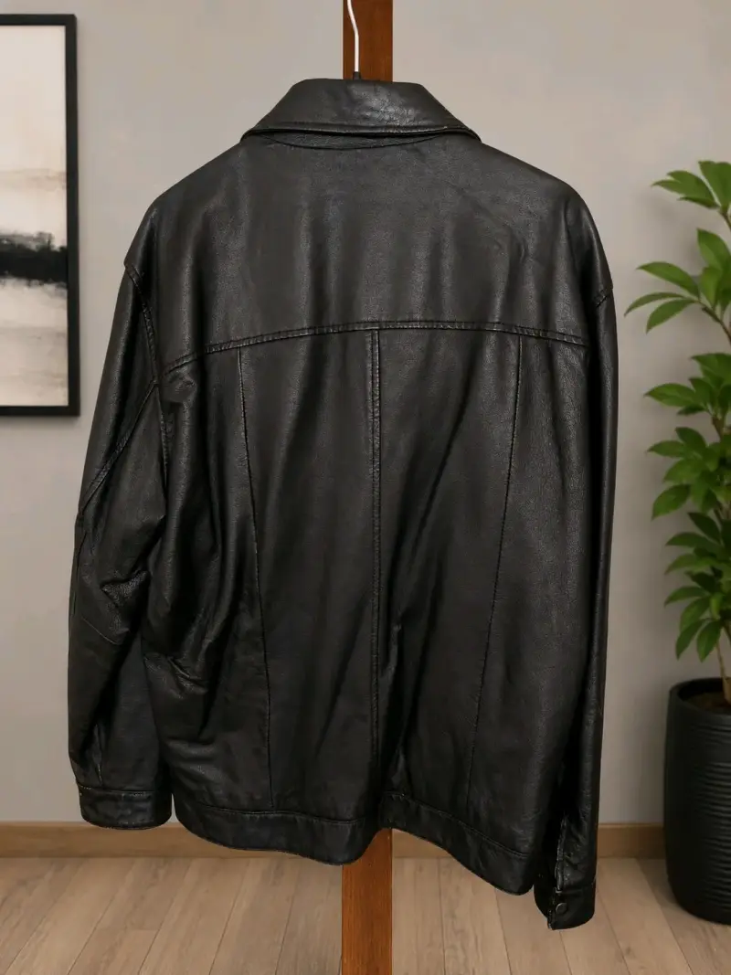 Chaqueta de cuero real Marron FCC talla M/L - 2