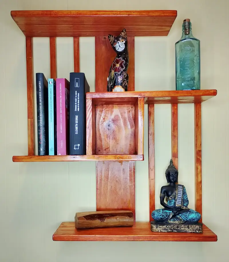 Repisa/Estantería de pared (Madera Maciza) - 1
