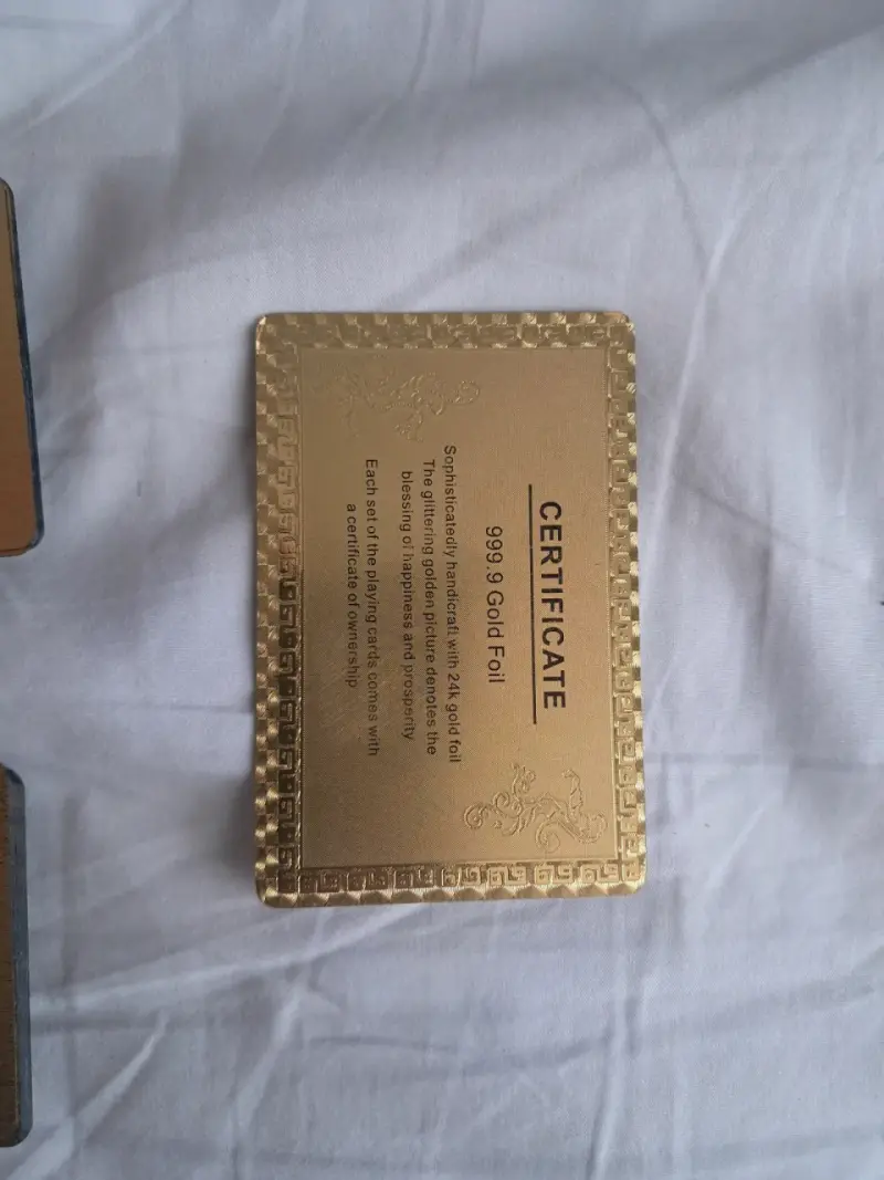 Baraja de Cartas Doradas con Certificado - 4