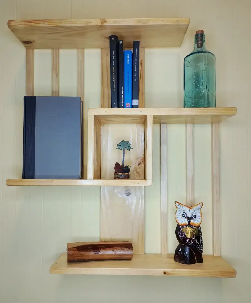 Repisa/Estantería de pared (Madera Maciza) - 1